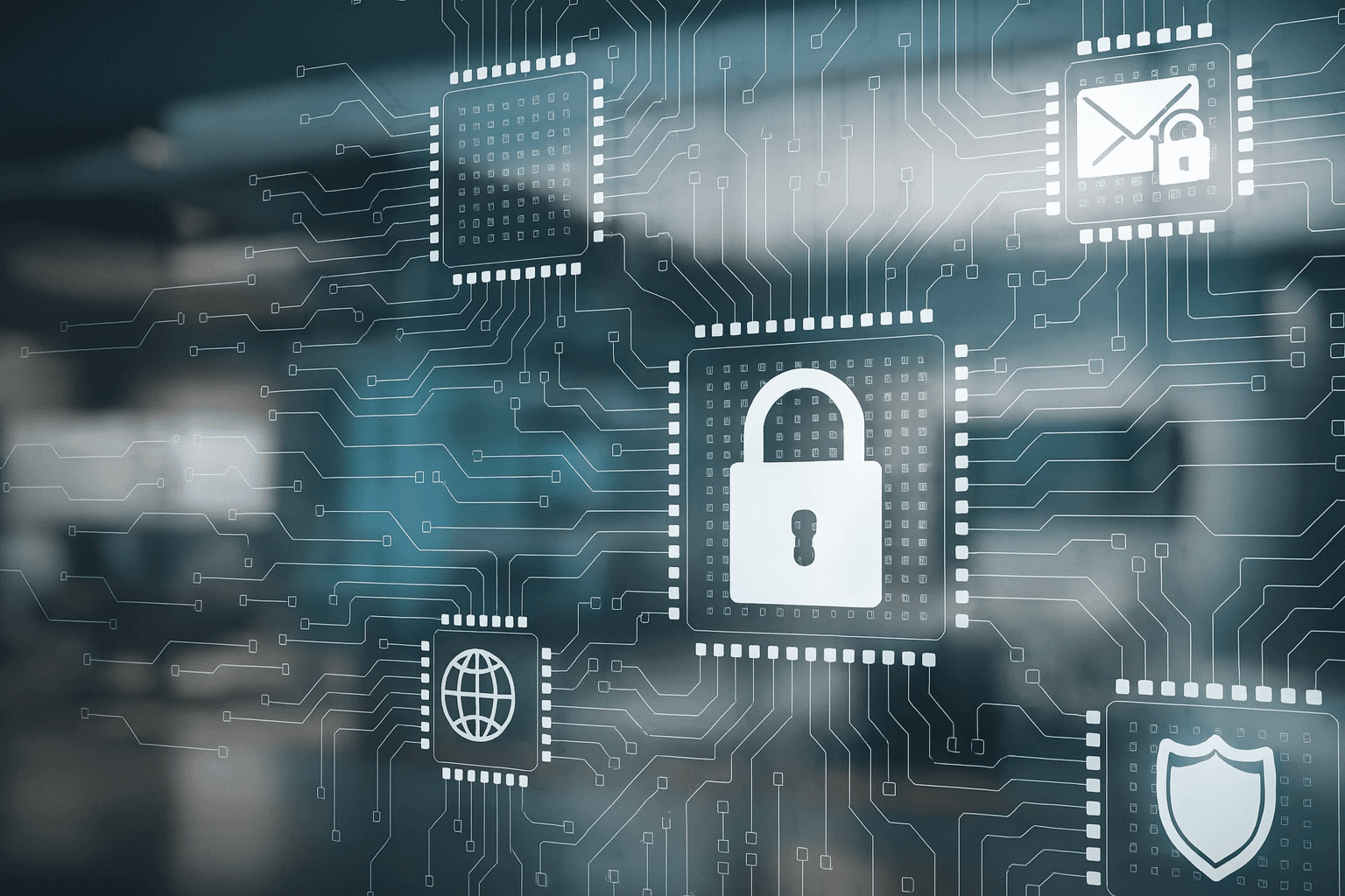 Futuristic cybersecurity illustration