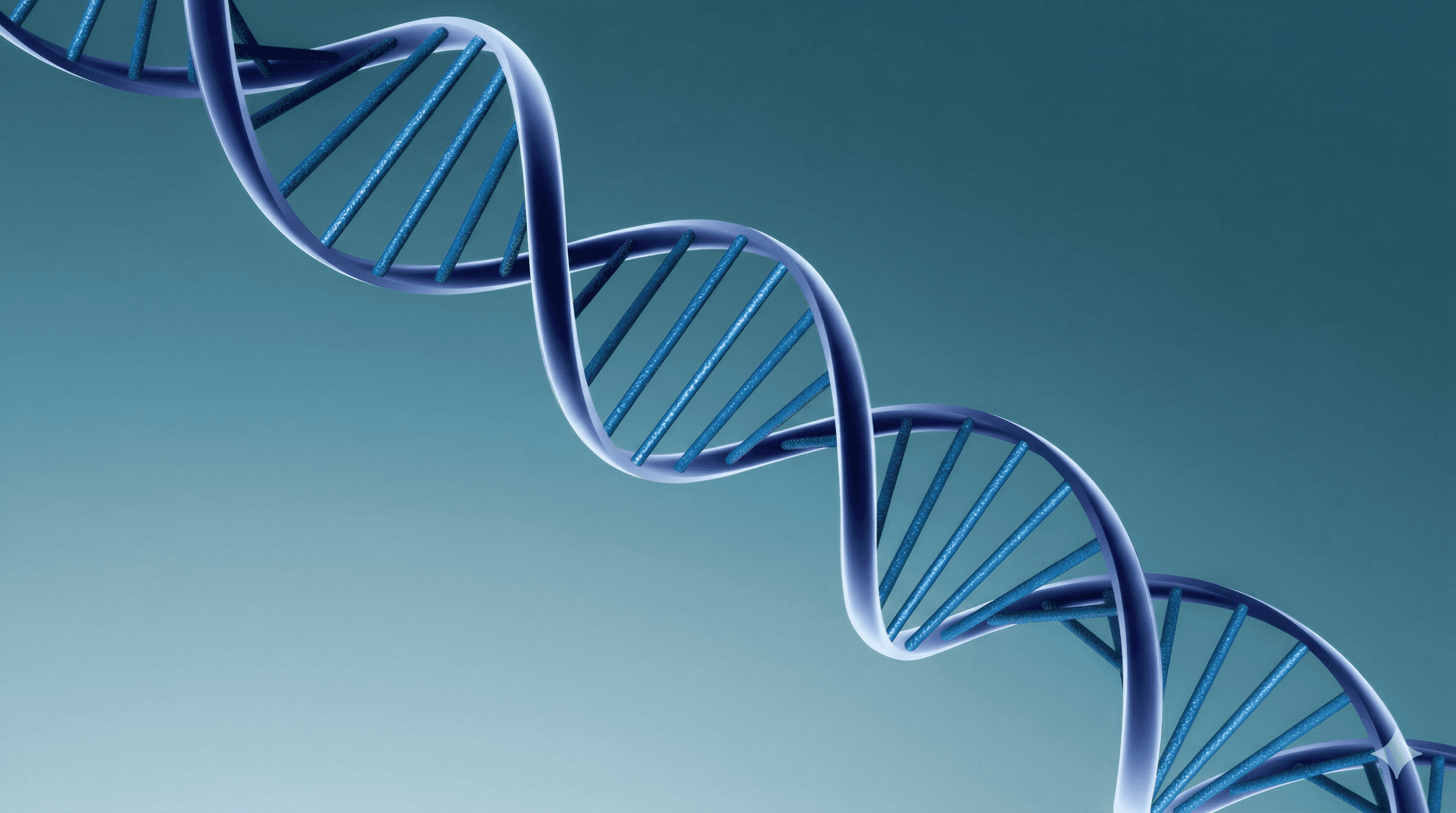3D picture of a DNA on a blue background