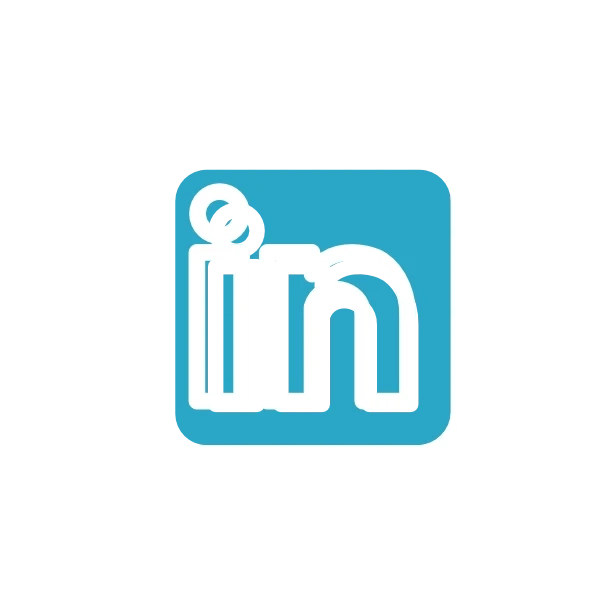 Minimal LinkedIn-style icon representing Raybrand Media videography services, professional network presence and business content branding