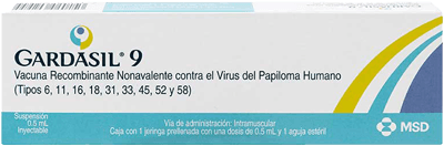 Empaque de vacuna Gardasil 9