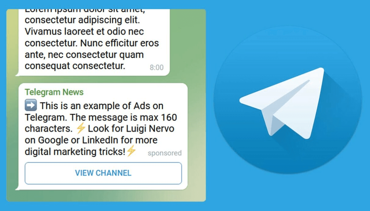 telegram message ad