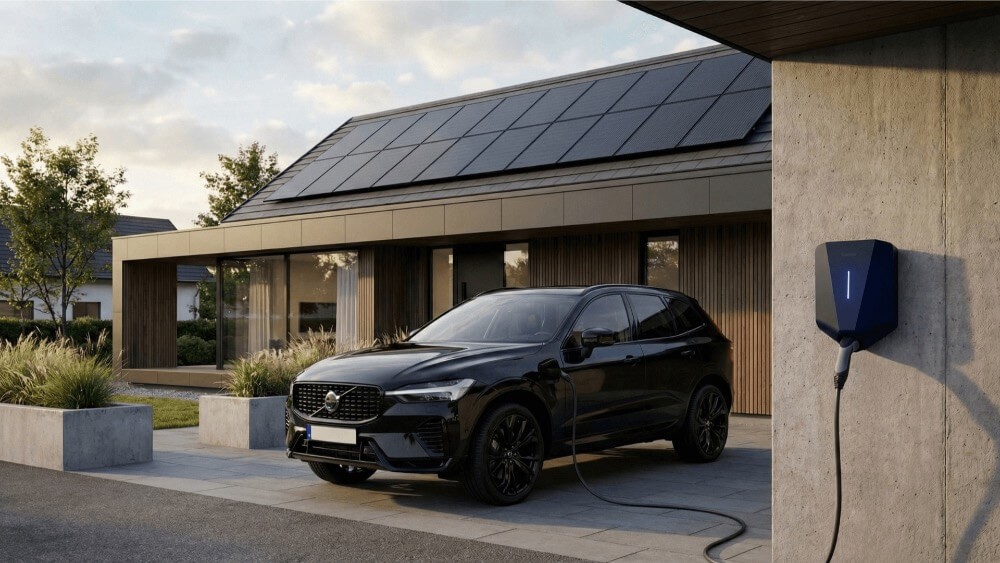 volvo aan het laden op een easee laadpaal