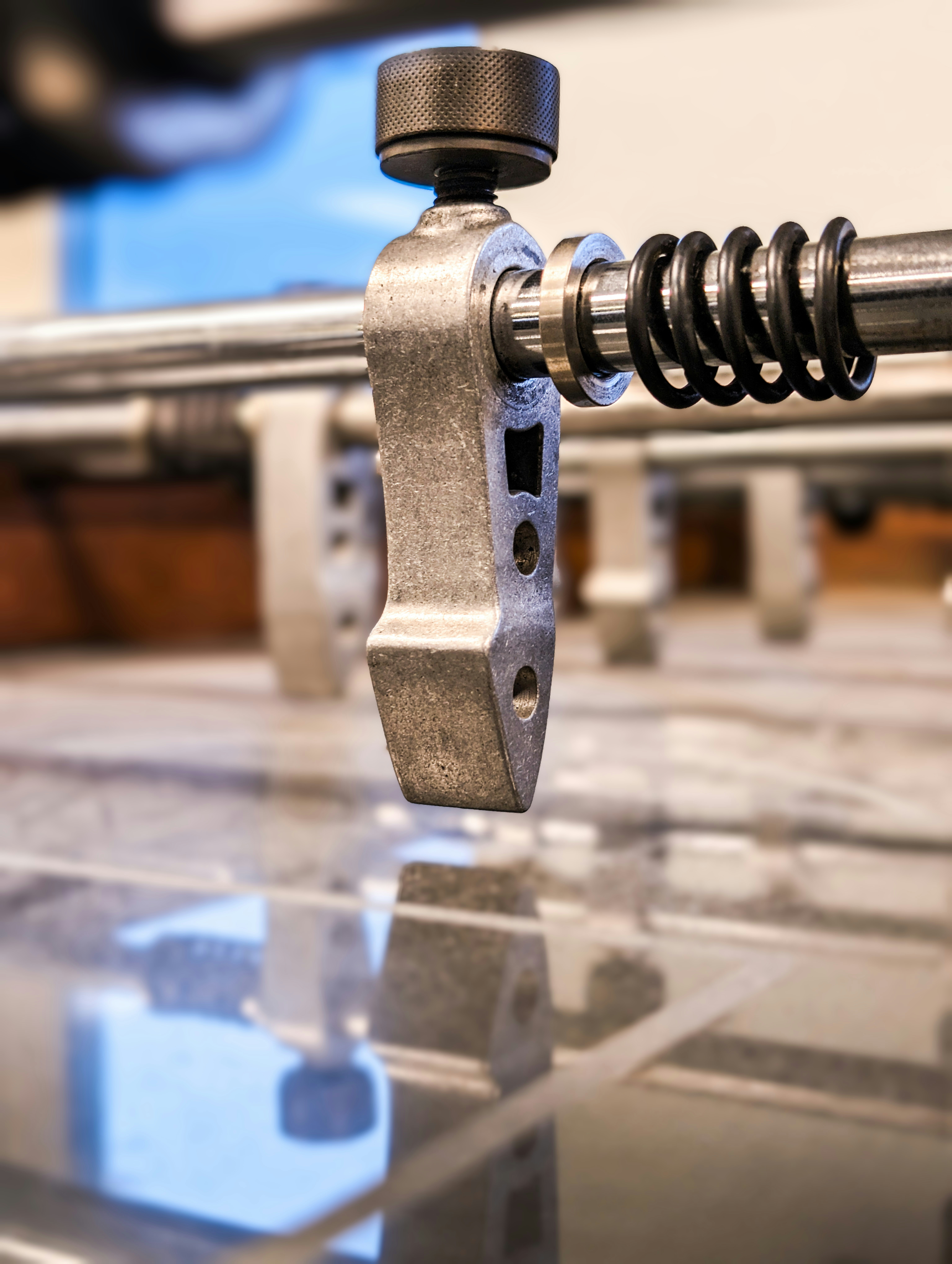 a close up of a metal object on a table