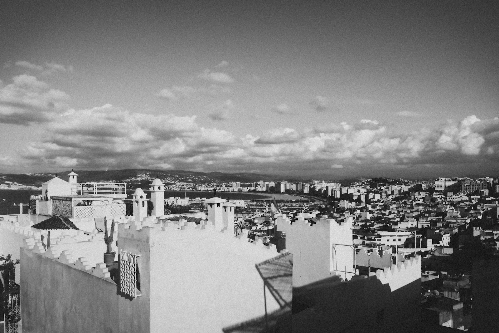 Casablanca cityscape with dense urban buildings and coastline