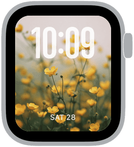 buttercup days Apple Watch face preview 3 featuring floral, summer, and spring.
