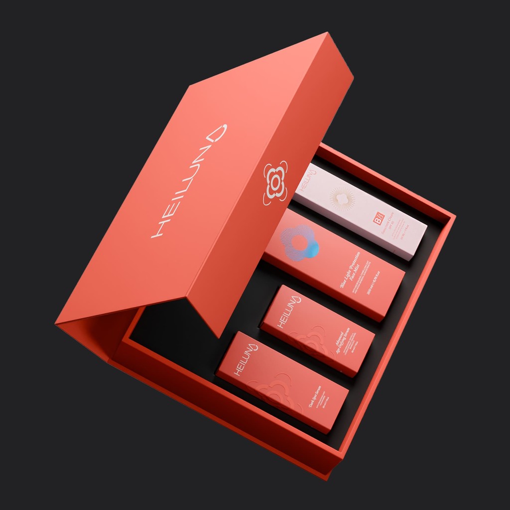 Heiluna Skincare 3D Modelling Luxury Cosmetic Packaging Design by The Ocean Design