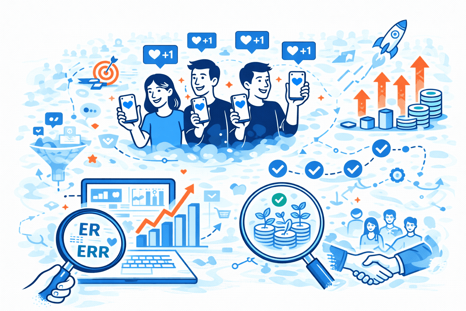 Illustration presents, that after every launched Web3 marketing campaign it's important to measure the effectivness of it especially with the Web3 micro KOLs, as result can greatly vary