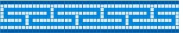 Open Greek Key mosaic pool border, 7" wide, Aqua Collection reference B16, Mosaiclegs Art Studio