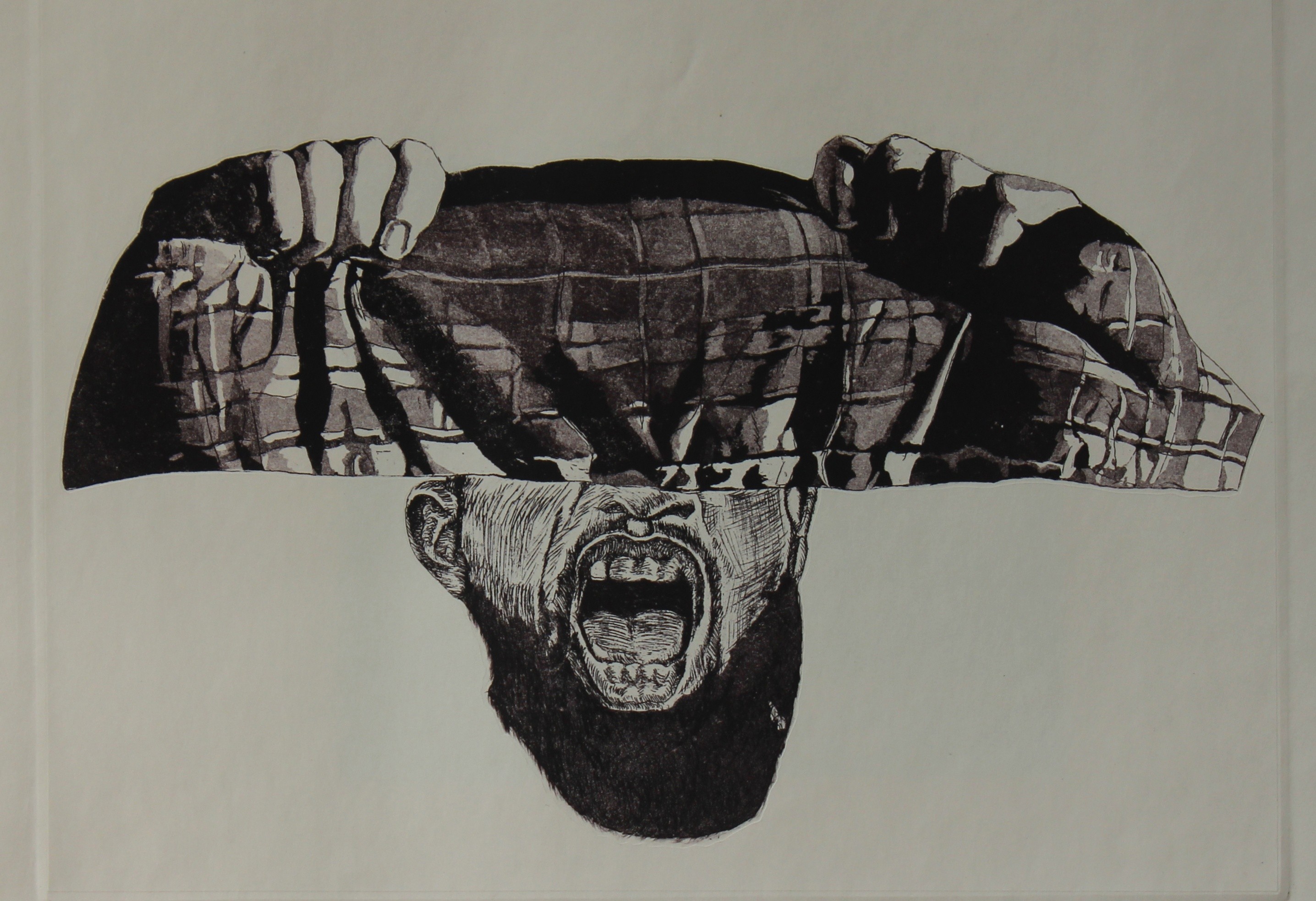 herd of sheep on road painting