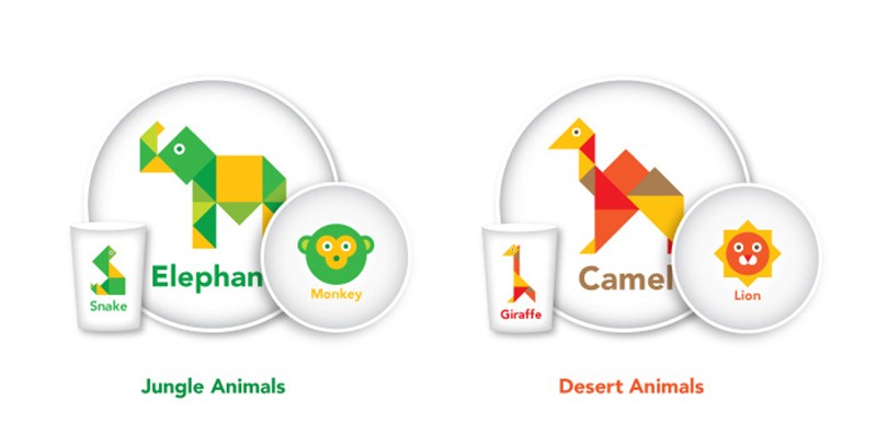 animal illustration applied on different surfaces