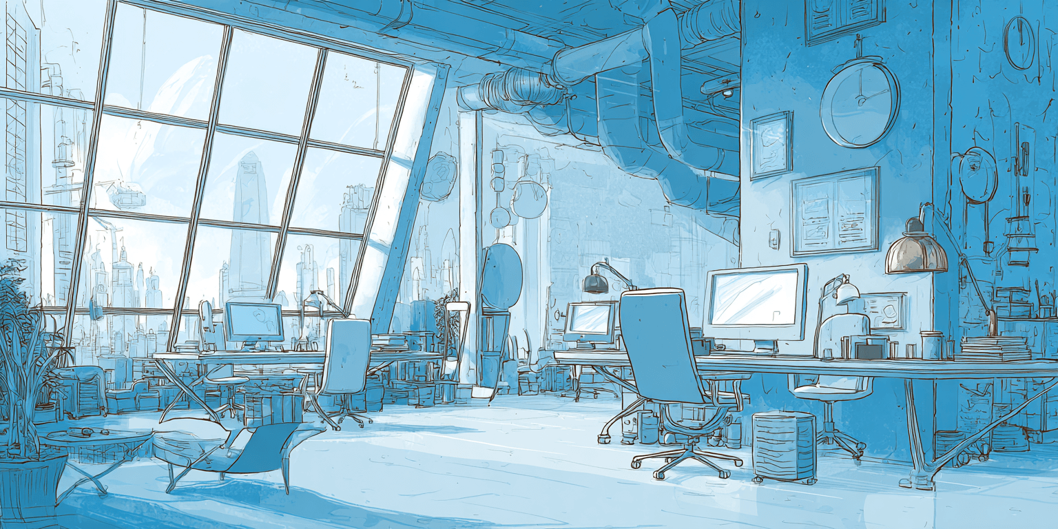 Futuristic office illustration