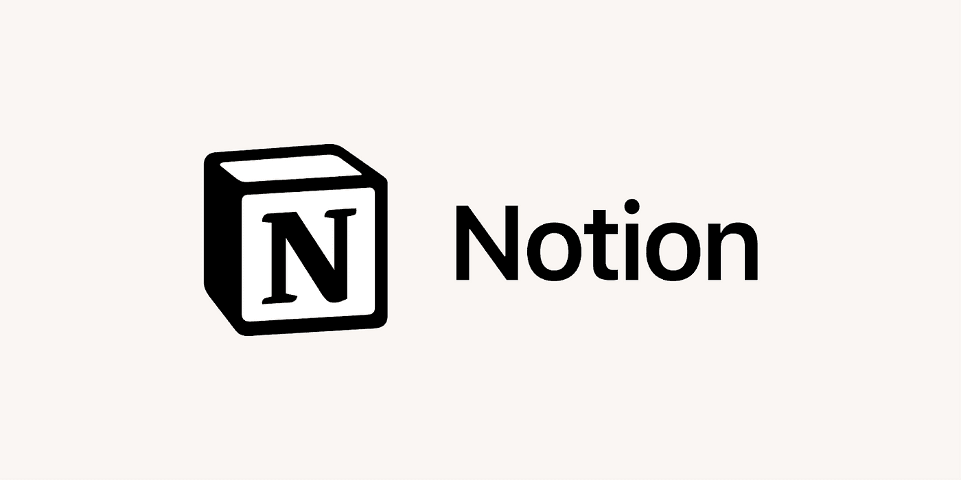 Notion logo on a beige backrgound.