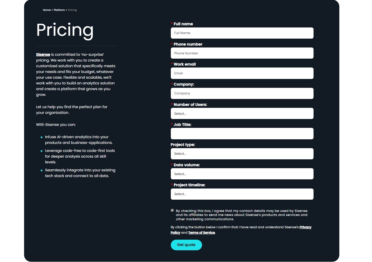 Sisense Pricing Breakdown