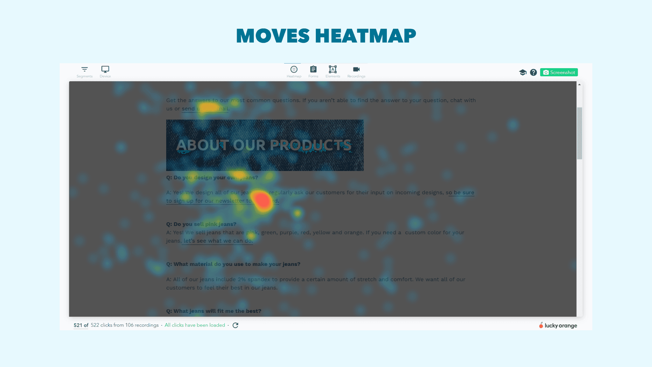 Lucky Orange Moves Heatmap