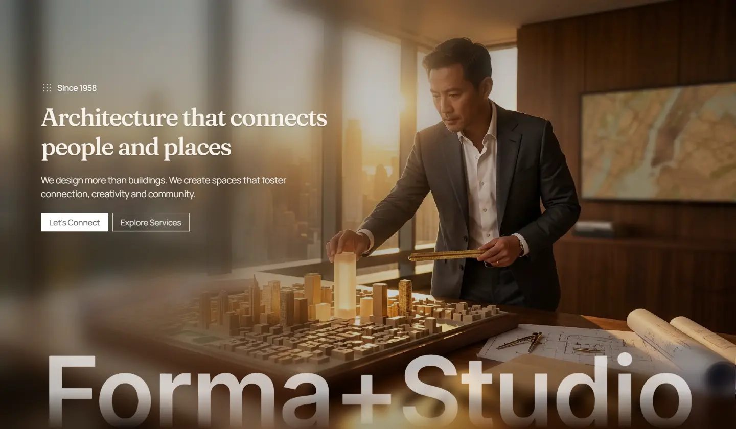 Preview of industry-specific Framer template for global web presence
