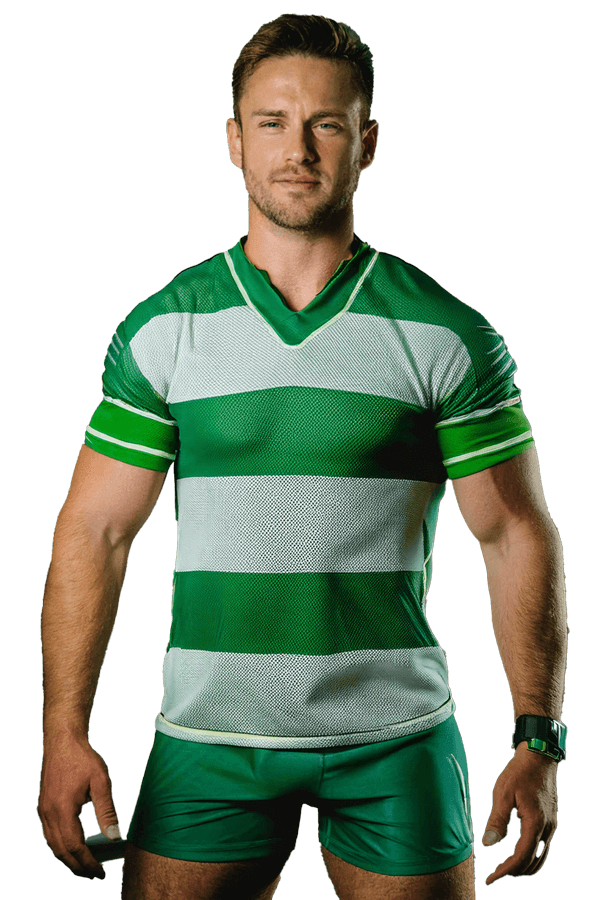 Player standing for camera.
