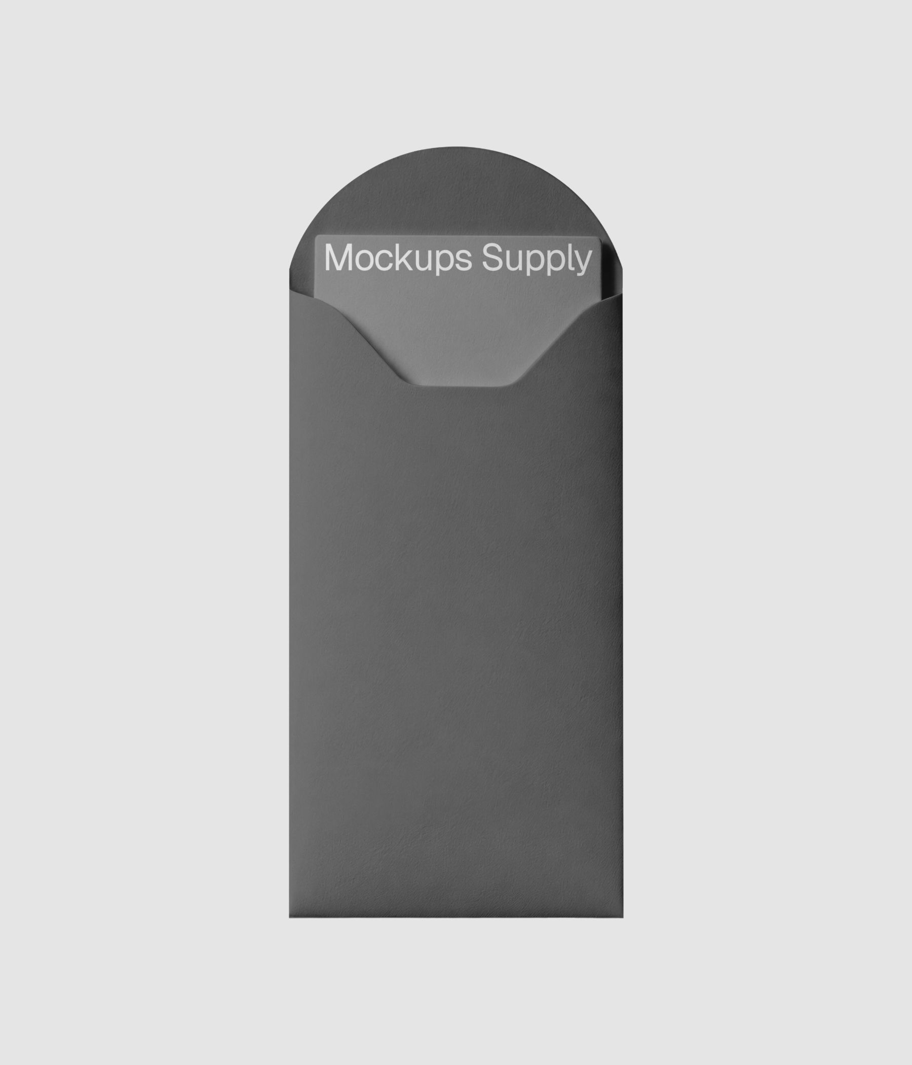 Gray open envelope with card mockup on white background download on Mockups Supply