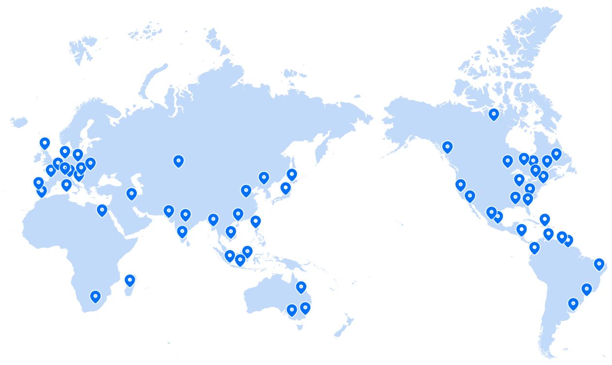 over 200 nodes globally