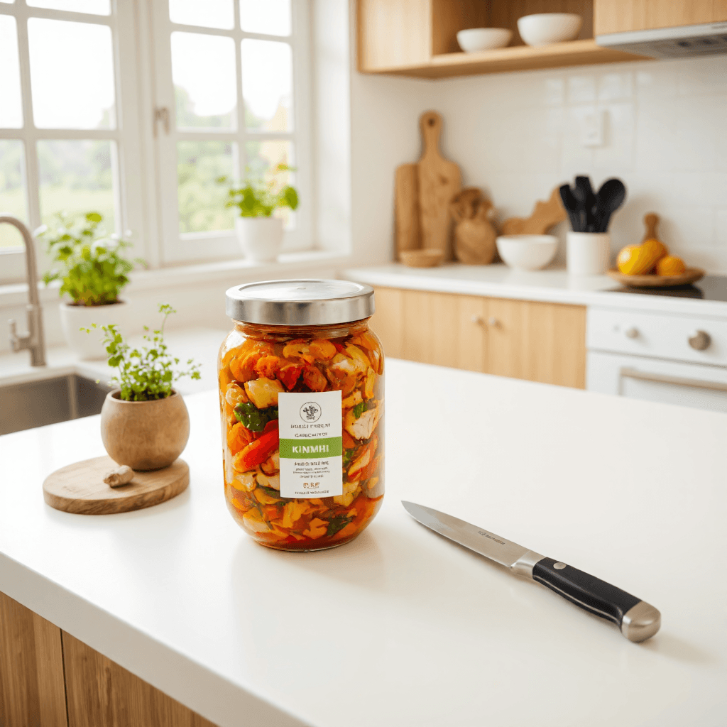 product photography of plastic kimchi container