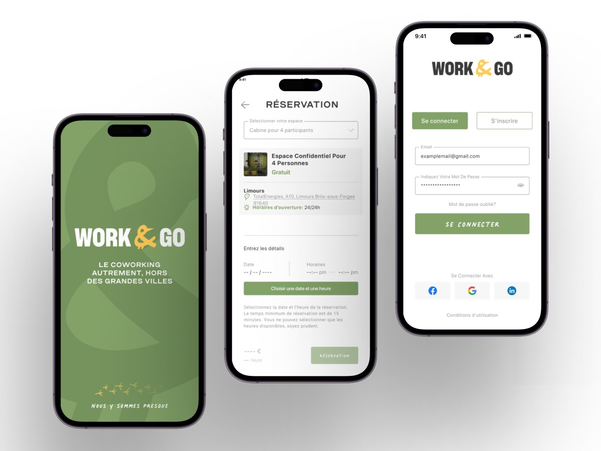 An example of the Work&Go website interface, developed by Codeska