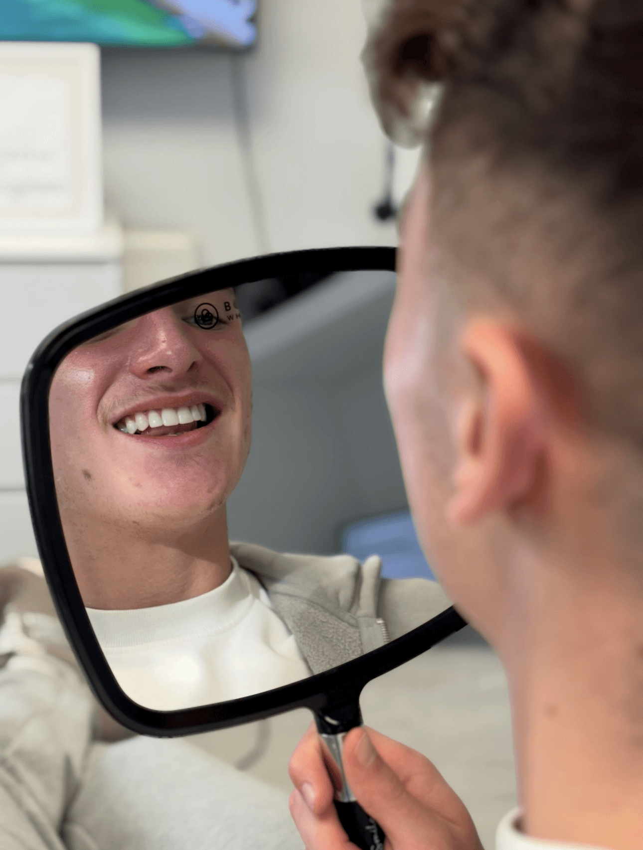 a happy patient in a dental practice