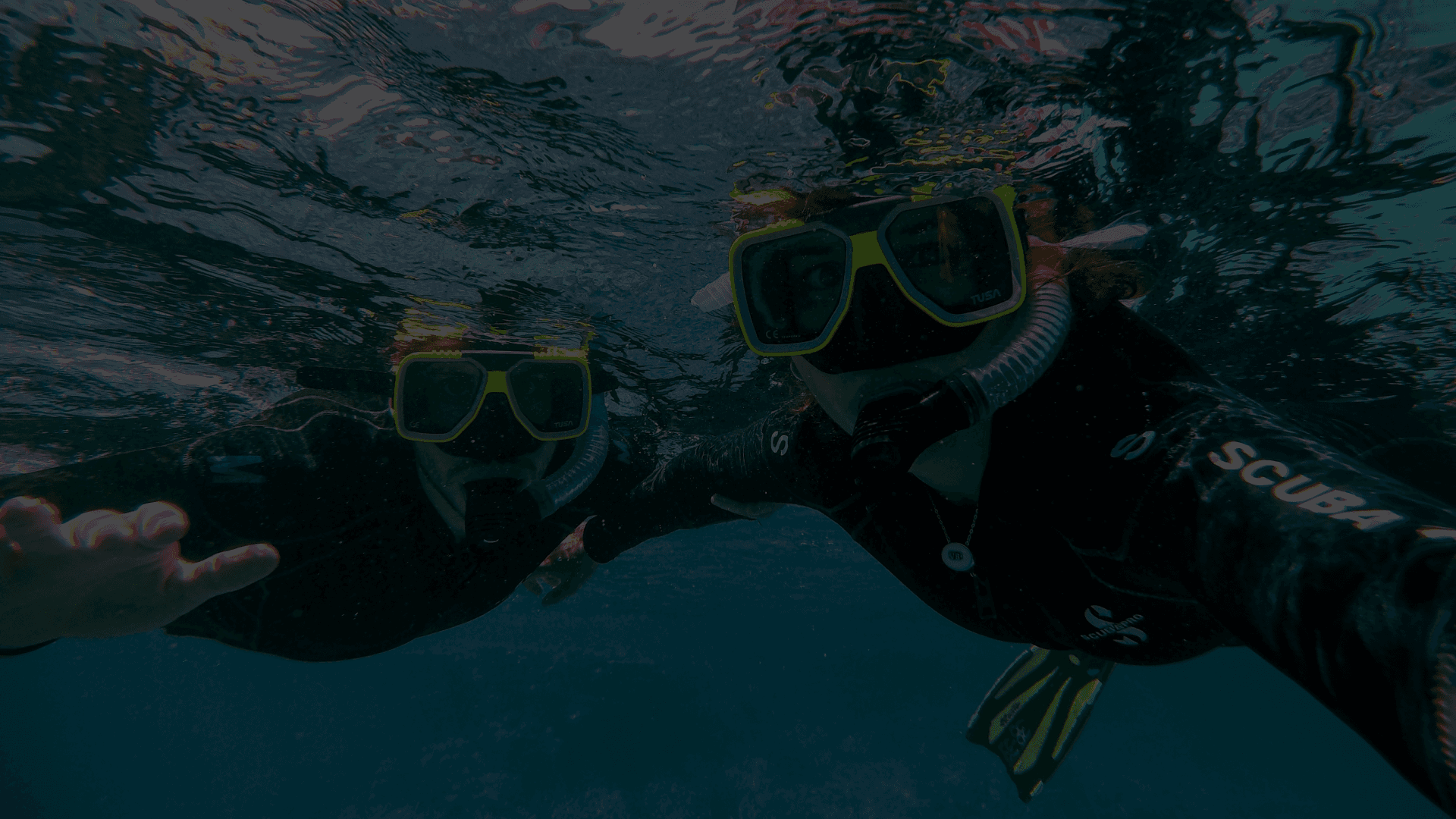 a person in scuba gear under water