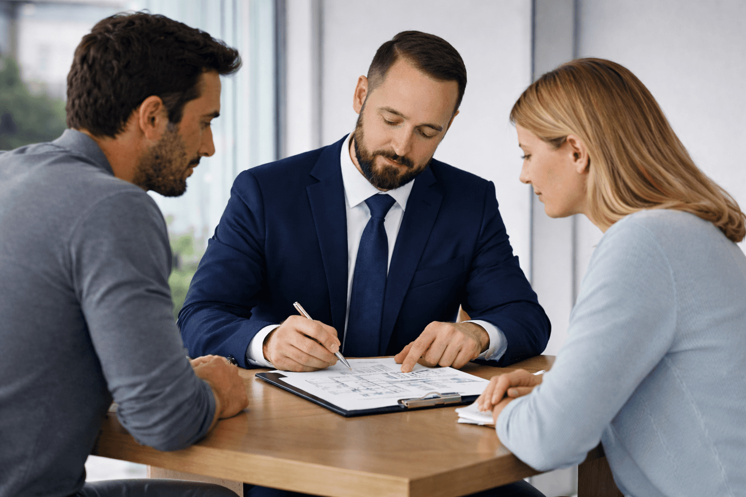 Modern luxury villa with infinity pool at sunset with tree.