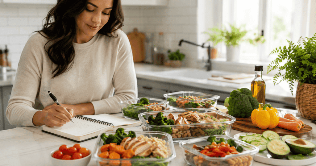 Caregiver preparing a healthy meal