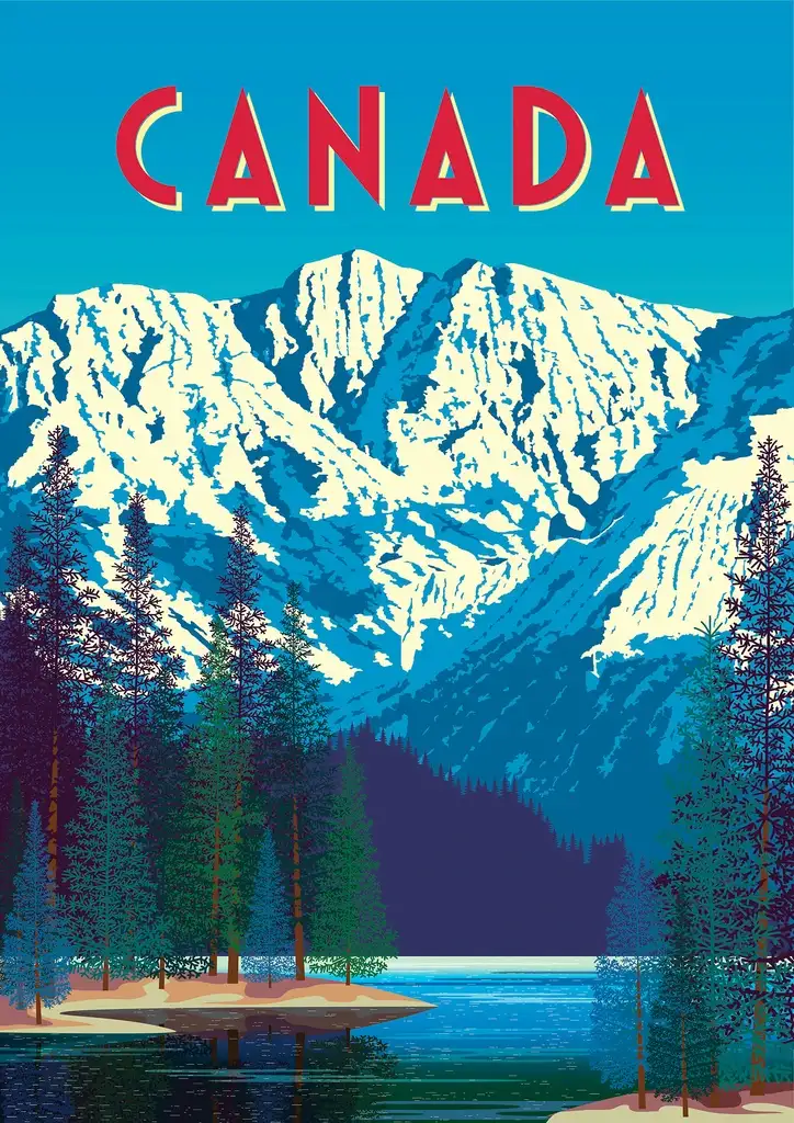 Folk Fable AI Canada travel poster