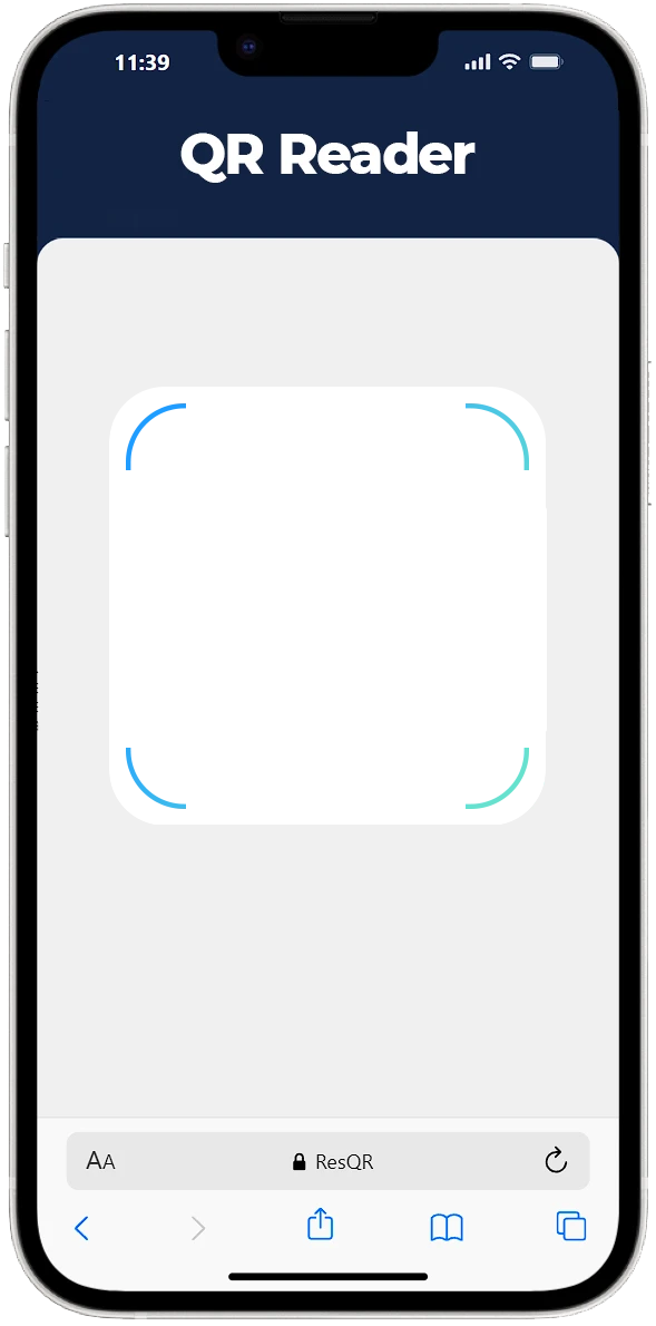 Smartphone avec appli ResQR