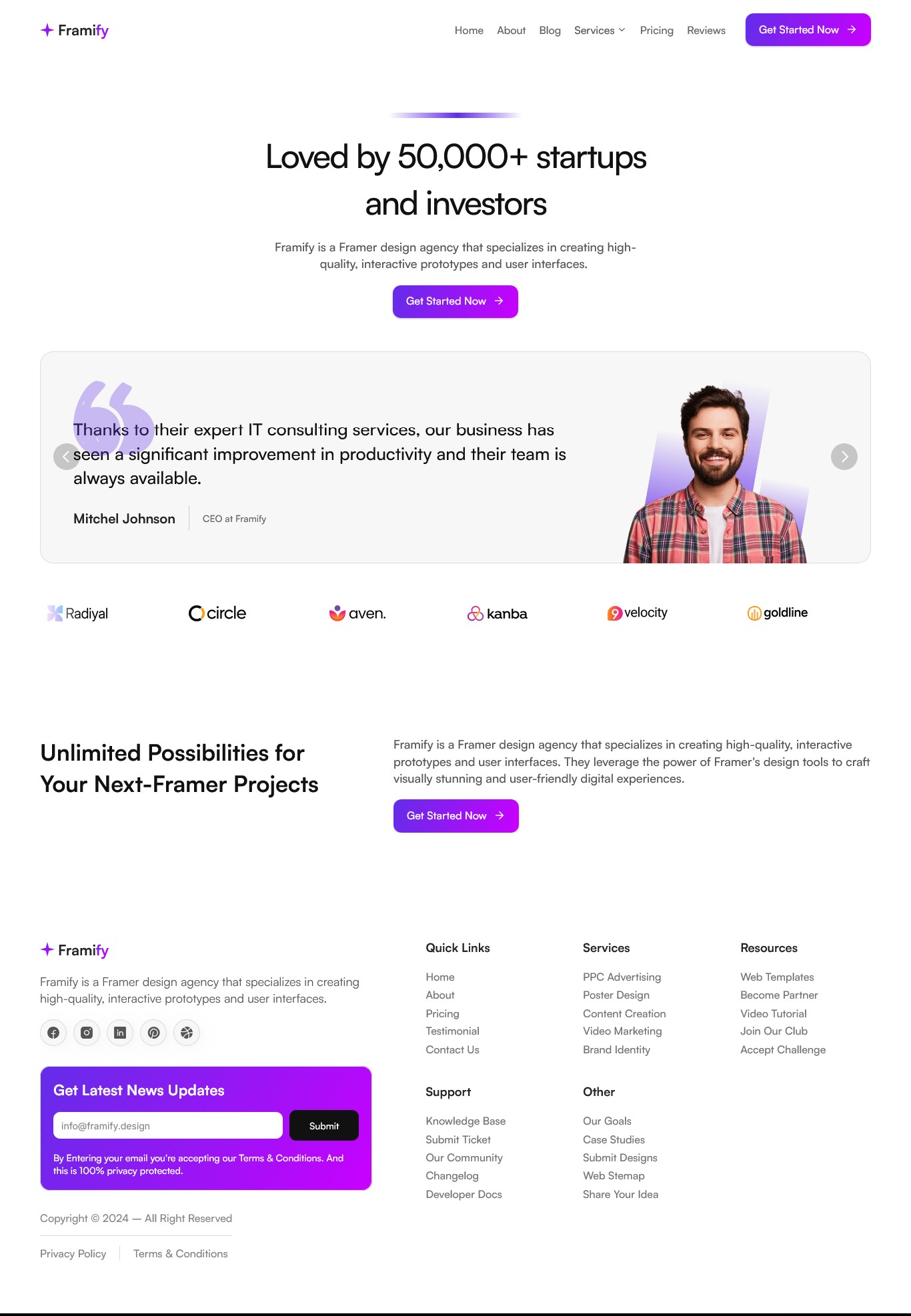 Framer Testimonial Page v1