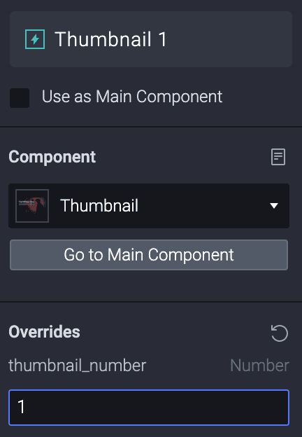 Set the value of (thumbnails 1 to 5) to 1, 2, 3, 4, 5 respectively