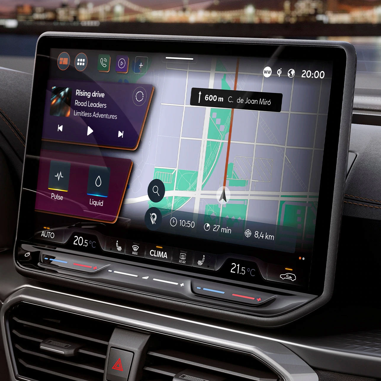Cupra`s infotainment homescreen