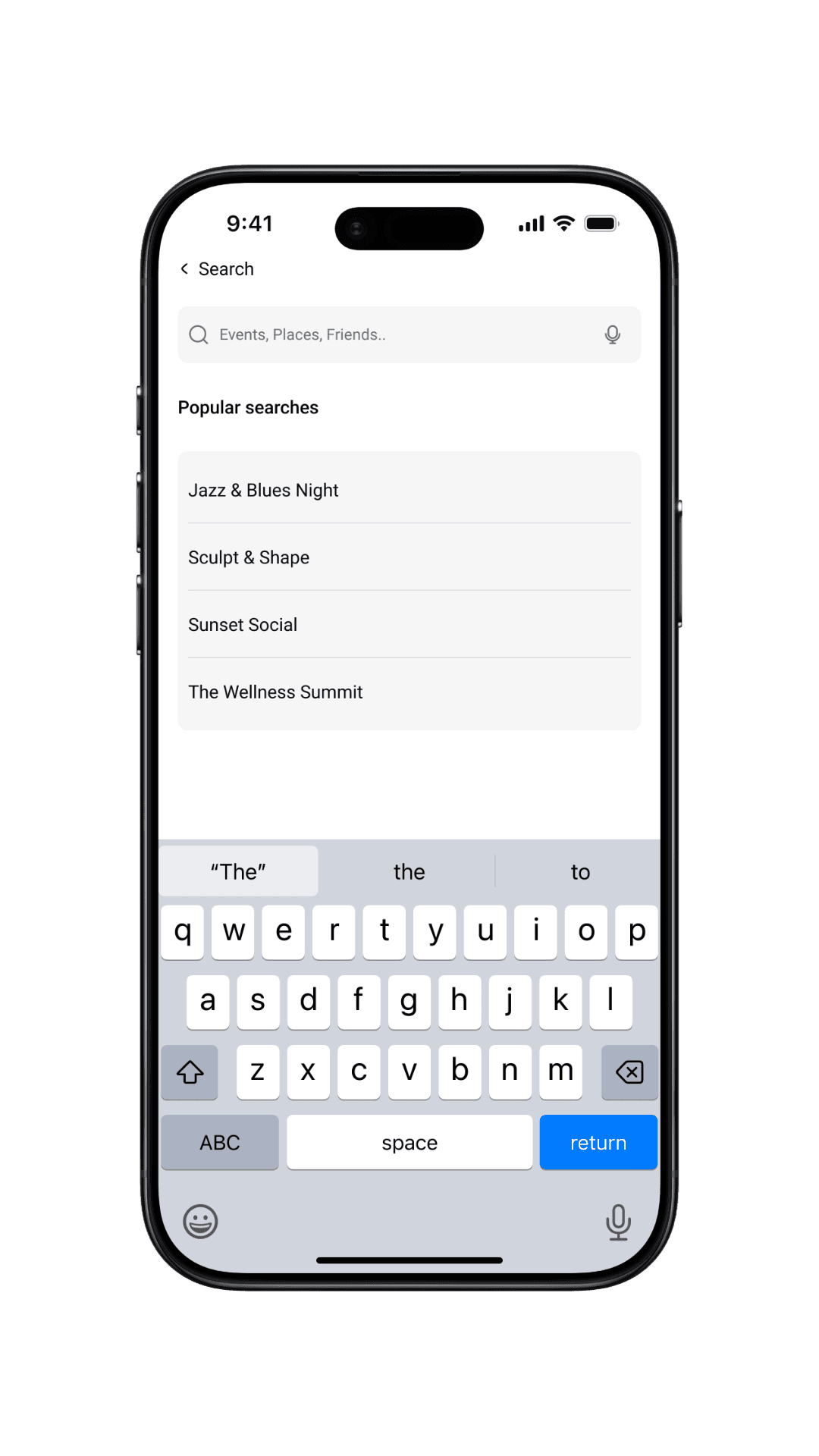 serach page mockup