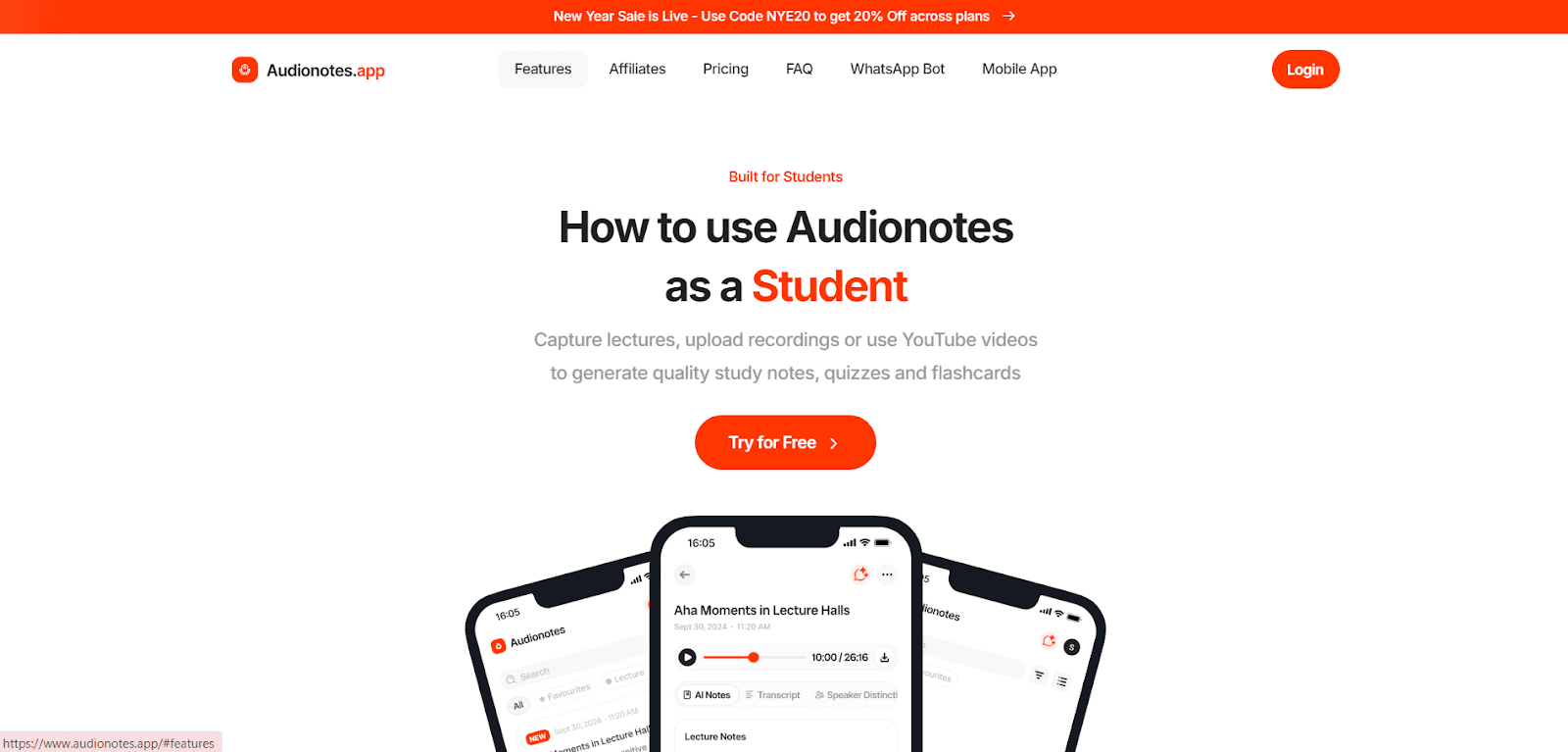 Audionotes – Best AI-Powered Note-Taking App for Students