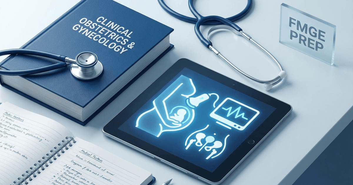 Cover: FMGE Obstetrics & Gynaecology High-Yield Topics 2026: Complete Guide for Foreign Medical Graduates