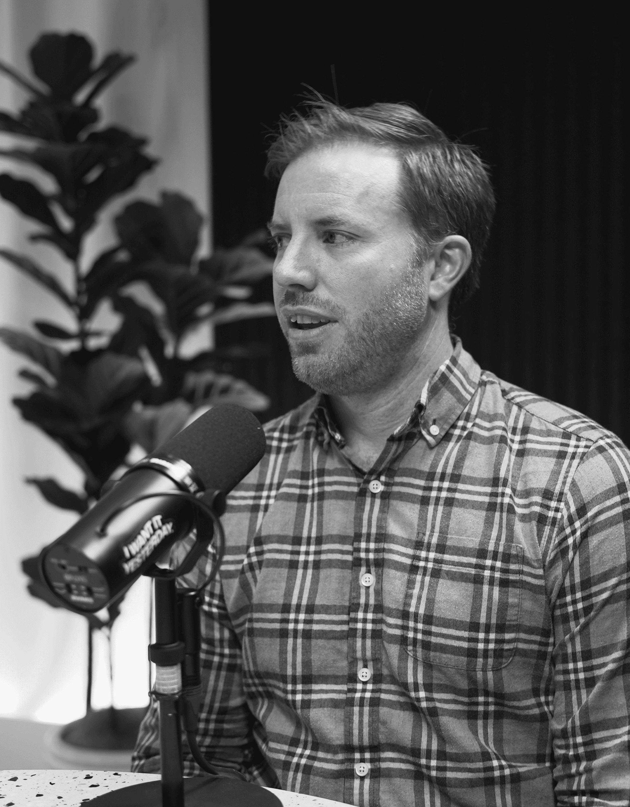 Founder Mark Boehm speaking about AI on a podcast