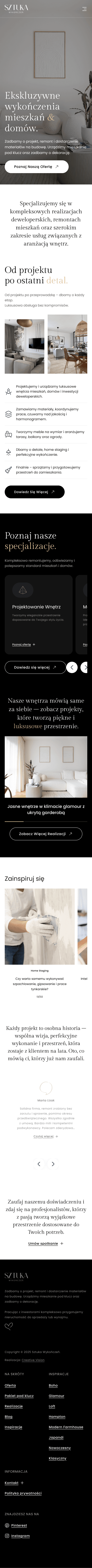 Strona Sztuka Wykończeń na telefonie