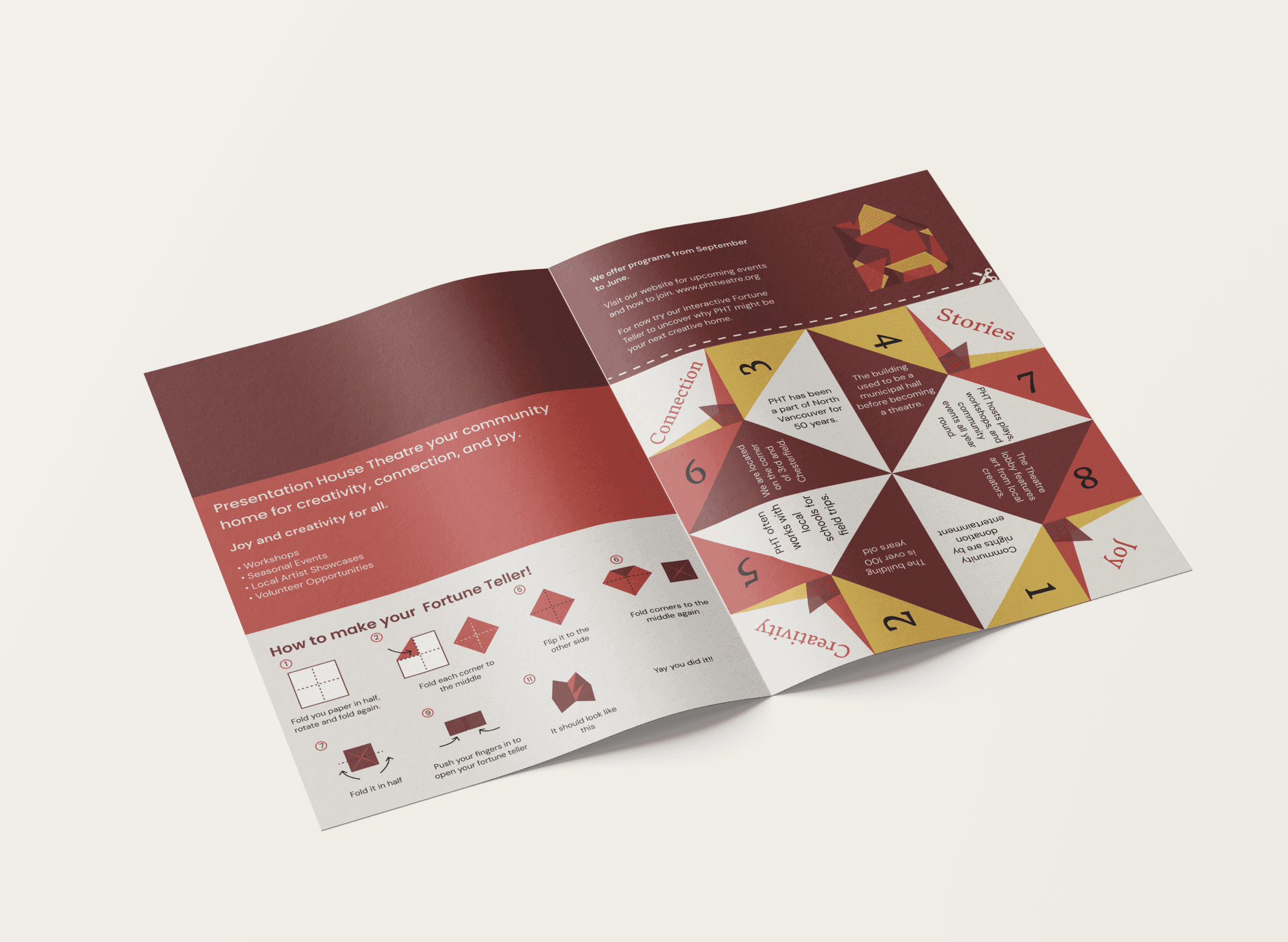 Flat design of all broshure in blue, green, and red