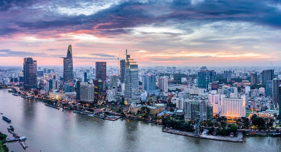Ho Chi Minh skyline sunset