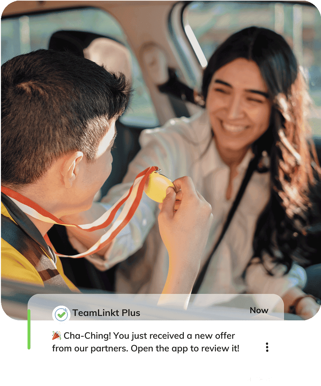 TeamLinkt Plus users getting a notification for new offers