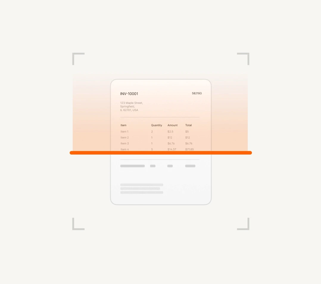 Icon of an invoice being scanned 