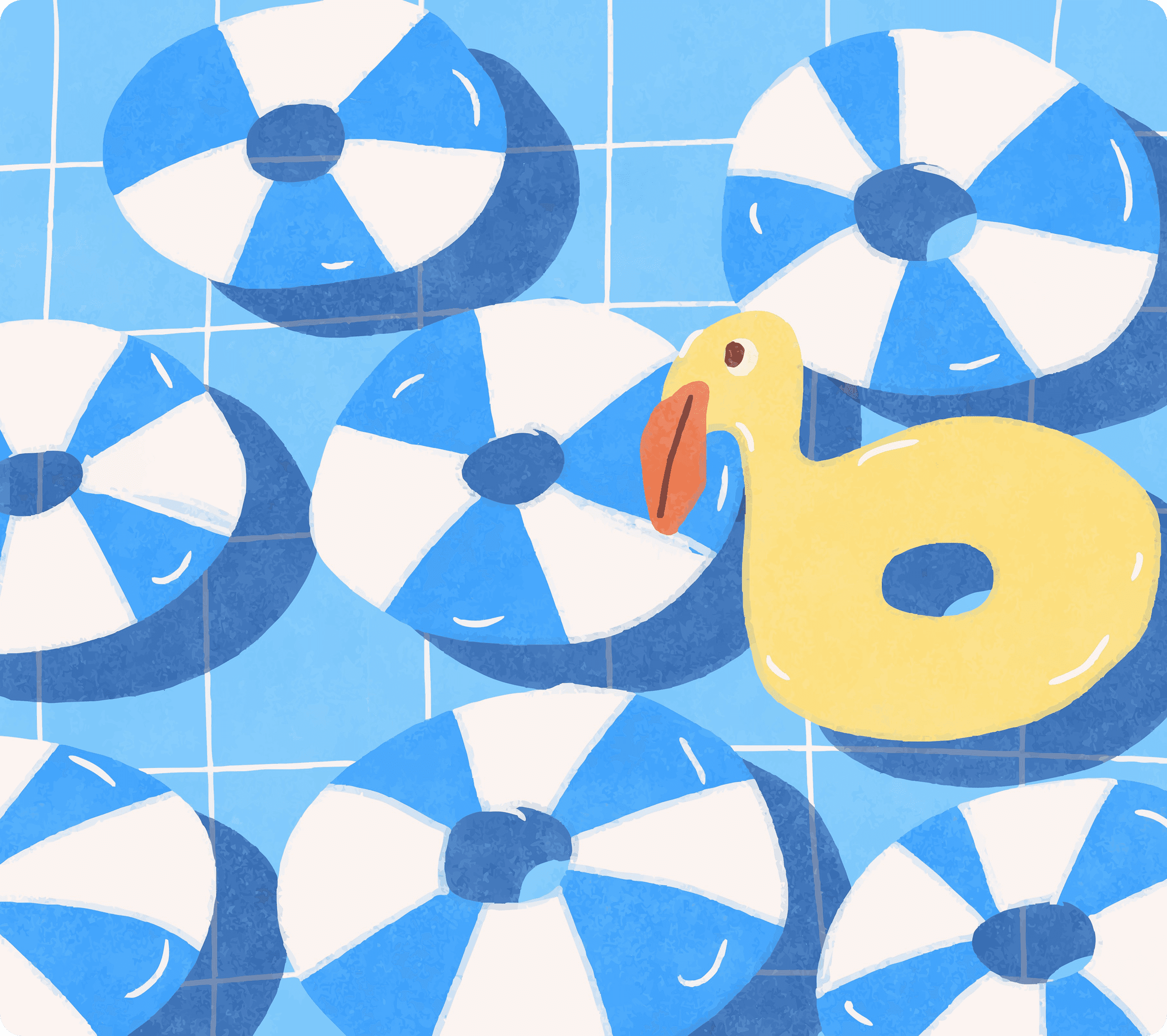 A yellow duck floaty in a pool