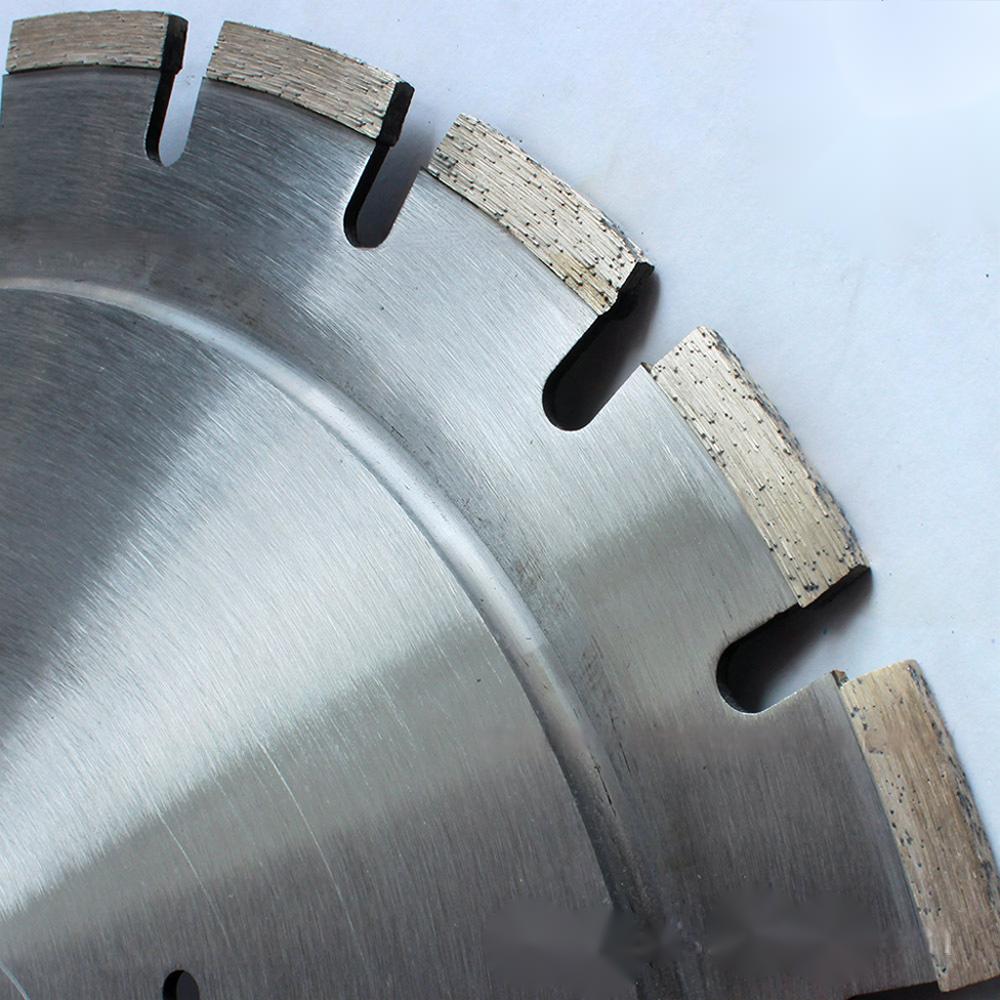 Horizontal Diamond Saw Blade with evenly spaced segmented teeth, ready for installation.