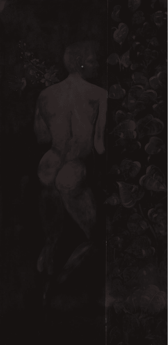 herd of sheep on road painting