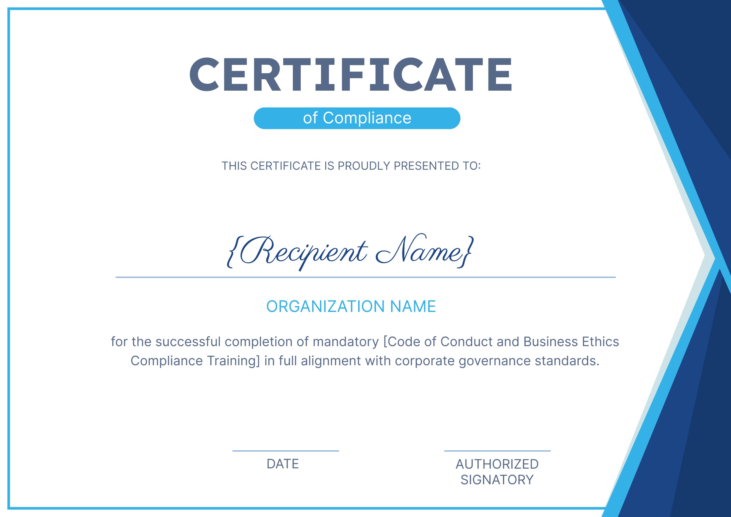 Wauld - Simplified and Professional Compliance Certificate