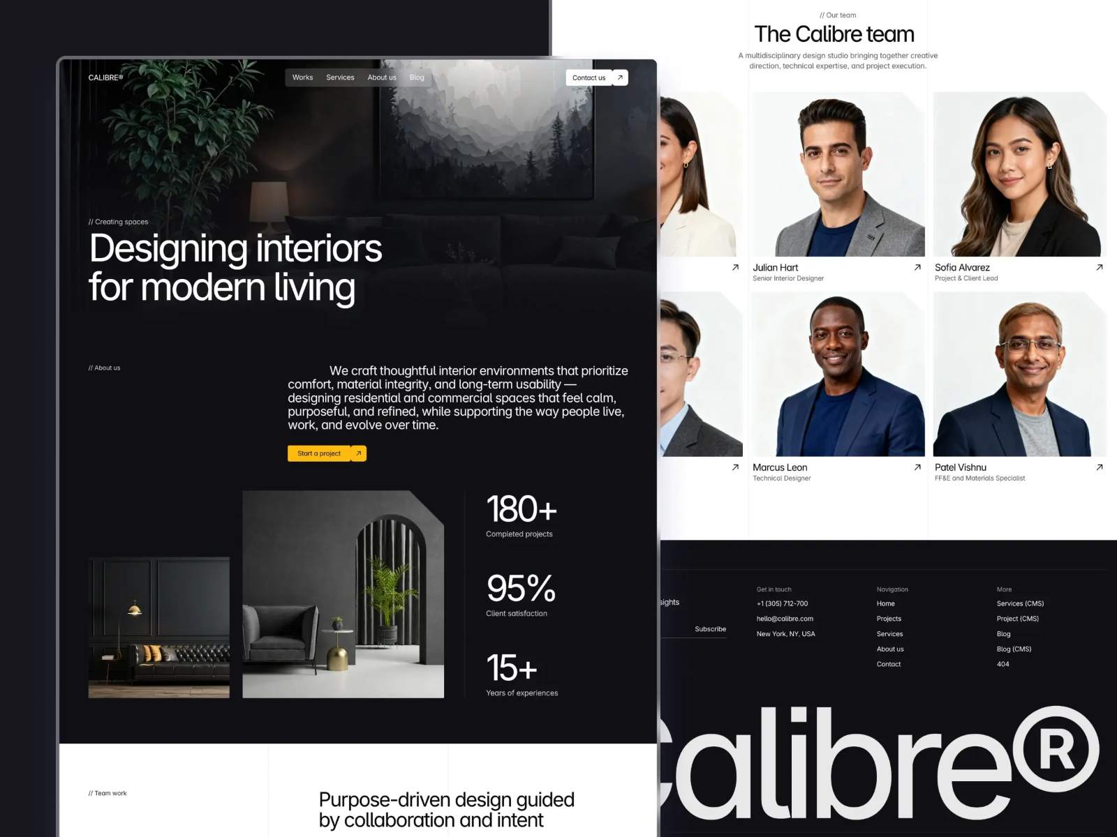 Calibre — 黑白极简现代建筑空间网站设计灵感