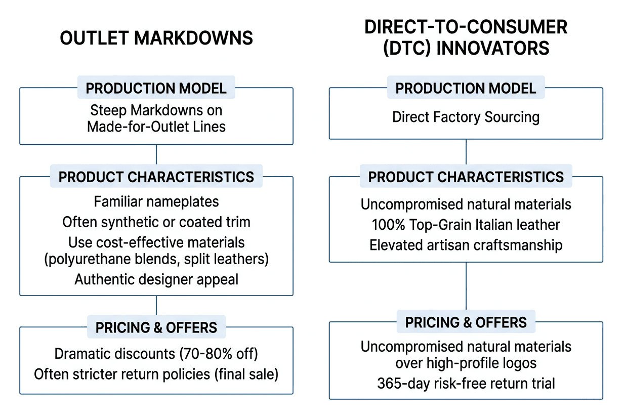 Comparison framework between outlet markdowns and direct-to-consumer production models