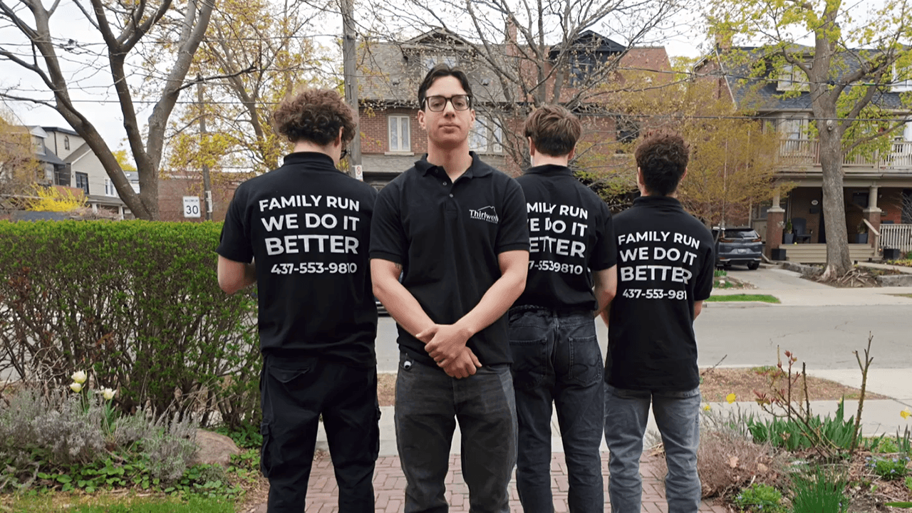Thirlwell founder Frost Thirlwell with his Toronto crew in Family Run branded shirts
