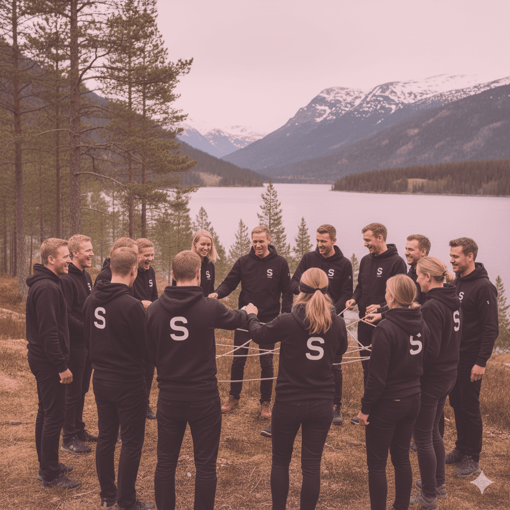 A team of people at work